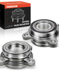 Two Pack Front Wheel Bearing And Hub Assembly For Toyota Tundra Sequoia Land Cruiser And Lexus LX570 Beefed Up Heavy Duty High Load Capacity OE Replacement Front Hubs To Fit 2007 To 2020 Models showing two metal hub assemblies and packaging.