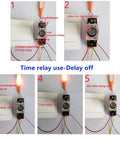 Sequence use of Delay Timer Relay 0-60 Seconds For 12V DC Control Systems, DPDT 8 Pin Time Relay With Base Socket, H3Y-2 Model