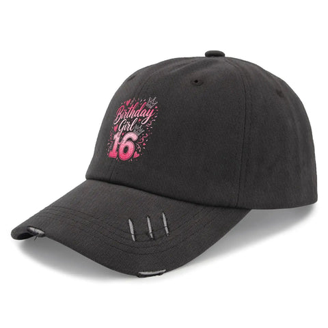 Its My 16th Birthday Dope Lightweight Low Profile Cap For Women Dark Grey Adjustable Buckle Back Strap Unstructured Hat
