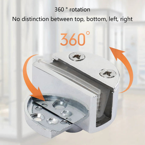 Heavy Duty Zinc Alloy Heaven And Earth Hinge For Glass Doors And Cabinets showing smooth 360 rotation mechanism with top and bottom brackets.