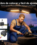 Mechanic using Lit Gym Lighting On The Go Portable Magnetic Work Light With USB Rechargeable Power Bank under car