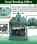No Fuss Heavy Duty Electric Pipe Bender With 17 Swap Out Cold Roll Dies For Dead Simple Stainless Steel And Square Tube Shaping Machine Without Heat Or Sand Mess showing manual control shaft, gear transfer, and screw lift.