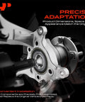 Direct Replacement Front Right Steering Knuckle And Wheel Bearing Hub Assembly For Toyota Highlander And Lexus Rx Fits Years 2008 Through 2017 close-up view showing bearing installation detail.