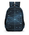 Lit Light Blue Celestial Star Chart Backpack For Everyday Use Unisex Large Capacity Daypack with cosmic print and smooth zipper