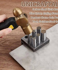 Heavy Duty Carbon Steel Disc Cutter Set For Jewelry Making Including Six Cutting Punches with hammer and metal sheet