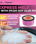 Electric Hot Glue Pot With Adjustable Temp Melts Pellets And Sticks In One Smooth Pass In This Lightweight Craft Skillet with melting glue pellets.