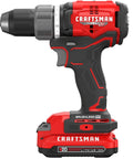 Brushless Cordless Drill Driver Kit With Two Batteries And Charger, 1/2 Inch Ratcheting Chuck, side view, dual speed gearbox visible