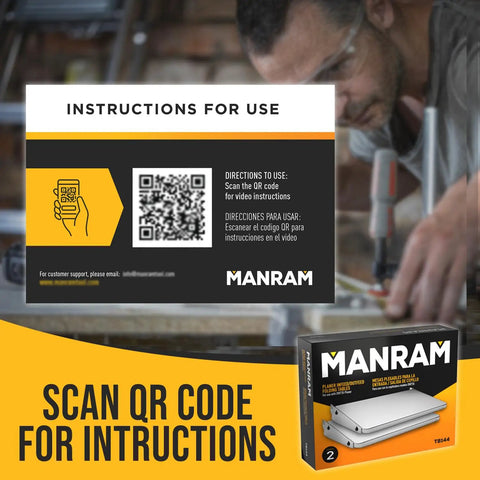 Instructions card with QR code for Planer Table Extension For DW735 Planer Adds 9 Inch Support On Each Side, package shown.