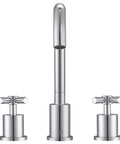 Prima 3 Bathroom Sink Faucet With 3-Hole Installation, Chrome Finish, Solid Brass Construction, Copper Inlets And 9/16 Inch Male Adapters