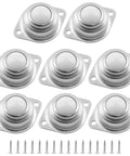 Eight Pcs 1 Inch Ball Transfer Bearings Set Nylon Conveyor Ball Rollers With 360 Degree Rotation Each Ball Supports Up To 66 Lbs