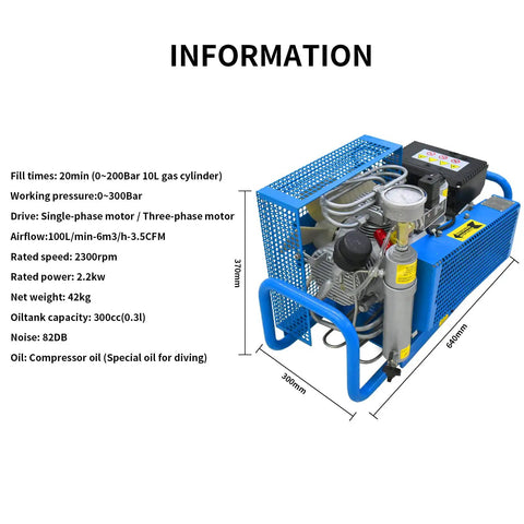 Tudiving 4500 Psi Pc Compressor Auto Stop 100L Min High Pressure Air Pump 110V 220V Portable Fill Station For Scuba Dive Paintball And Water Sports With Dual Voltage Motor And Safety Cutoff Features