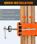 Dead Straight Cabinet Installation Clamps For Zero Sweat Face Frame Alignment adjusts snugly for quick installation steps on wood stiles.