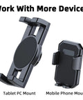 Tablet PC and mobile phone mounts compatible with Rugged Aluminum Ball Head Mount Adapter With 17mm And 22mm Sizing.