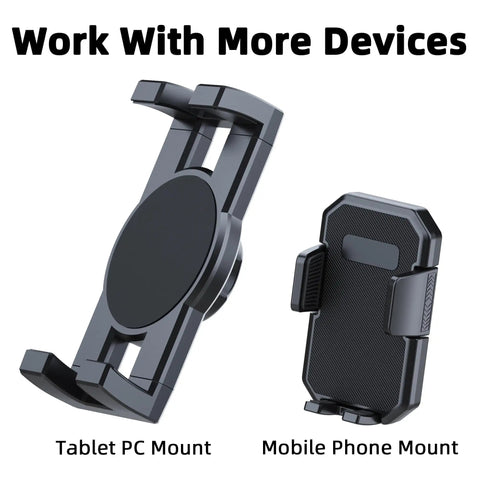 Tablet PC and mobile phone mounts compatible with Rugged Aluminum Ball Head Mount Adapter With 17mm And 22mm Sizing.