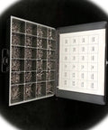 Open kit of Beefed Up Drywall Screw And Anchor Kit With 1540 Piece Stainless Steel Fasteners And Metal Tray