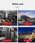 Four industry images showing power supply, construction, communication, and transportation sectors, where Portable Electric Ratchet Cable Cutter For Copper And Aluminum Cables, 18V Cordless Hydraulic Cutter, Heavy Duty Wire Cutting Tool For On The Job Sites, Fast Cuts With Manual Pressure Relief Switch is used.