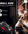 Image showing Electric Automatic Rolling Machine Mini Injector For DIY Roller Making Red Pocket Friendly next to a person smoking