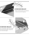 24 Pack Stainless Steel Angle Corner Brackets for Furniture detailed view of the triangular structure with mounting holes