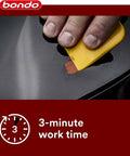 Scratch and Rock Chip Repair Kit in use, showing yellow spreader applying glaze to car surface.