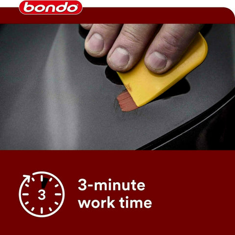Scratch and Rock Chip Repair Kit in use, showing yellow spreader applying glaze to car surface.