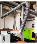 Premium Flexible 360 Degree Fume Extractor Hose With Articulated Industrial Duct Arm And Rock Solid Suction Hood installed on equipment.
