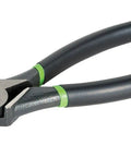 Pro Grade Nine Inch Diagonal Side Cutters Featuring Slick Dipped Grip Handles And Rock Solid Heat Treated Steel side view highlighting cutting edges and grip.