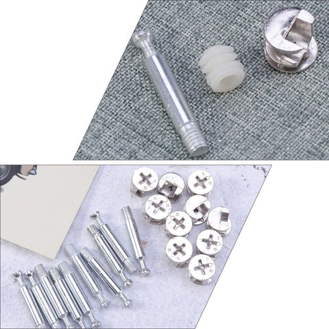 24 Sets Cam Lock Fasteners For Cabinets And Furniture Sturdy Corner Connection Anti Rust Metal Nylon Plastic Cam Lock Nuts