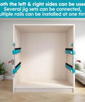 Cabinet installation using Drawer Slide Jig With Toggle Clamp And Magnetic Arm for fast, accurate cabinet and desk installations.