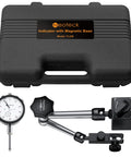 Dial Indicator 0-1 Inch With 0.001 Inch Resolution And Magnetic Base, On-Point Readouts, Secure Locking With Metal Limit Switch, 132 Lb And 60 Kg Hold, Ideal For Machining, Calibration, And Tight Tolerances, case and stand