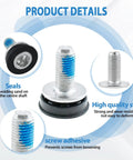 Close-up of Bike Hex Crank Arm Bolts With Caps 8mm Metal Screws showing features like sealing, high-quality steel, and adhesive.