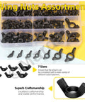 Tough As Nails Carbon Steel Metric Wing Nuts Assortment Kit with various sizes in a transparent organizer for easy access.