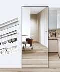 Super Slick Trackless Ghost Barn Door Hardware Kit Featuring a Totally Concealed Aluminum Sliding System That Rolls Like Butter With Silent Soft Close Built Tough For Seamless Pocket Door Installation with components displayed in modern interior.