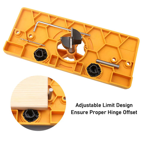 35mm Hinge Drilling Jig For Concealed Cabinet Hinge Installation Pro Grade Accuracy Hole Guide with adjustable dials