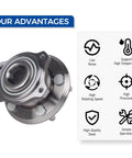 Rear Wheel Bearing Hub Assembly 512555 Direct Fit For 2015 Through 2023 Chrysler 300 Dodge Challenger Charger Replacement Premium Quality OEM Grade Wheel Hub Bearing Assembly For Your Ride with advantages like low noise and high precision displayed.