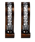 Upgrade Your Vibe With These Badass Antique Bronze Wall Sconces Featuring Openwork Glass Shade Tealight Holders set of 2 with glass holders.