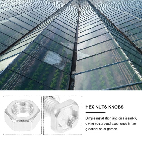 Aluminum Greenhouse Square Head Bolts And Nuts Kit 100 Sets Heavy Duty Rustproof Fasteners For Aluminum Frame Greenhouses Garden Repair And Supplies Today