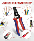 Compact Wire Stripper And Cutter Kit For 10 22 AWG Wires With Spring Loaded Pliers And Safety Lock Precision Notches For Clean Stripping Ideal Low Voltage Electrical Tool For Pros And DIYers