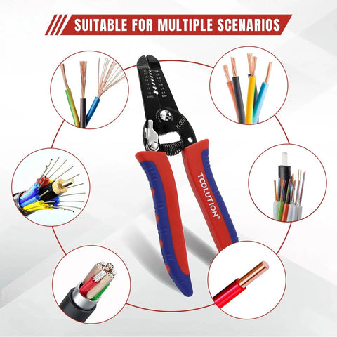 Compact Wire Stripper And Cutter Kit For 10 22 AWG Wires With Spring Loaded Pliers And Safety Lock Precision Notches For Clean Stripping Ideal Low Voltage Electrical Tool For Pros And DIYers