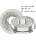 flanged ball bearing 4x12x4mm high rotation speed, ultra-quiet, wear-resistant chrome steel with double metal shield for industrial use