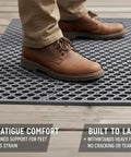 Heavy Duty Non Slip Floor Mat 4X10 Grey Drainage Rubber Deck Mat For Commercial Bars Kitchens And Pools underfoot comfort