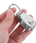 Six Pack Stainless Steel Single Pulley Block M15 Heavy Duty Cable Pulley Roller For Wire Rope Hanging And Lifting Boat Gym Attachments Aerial Work Camping, hand-held