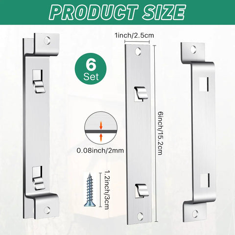 6 Set Heavy Duty Bird House Hanger Brackets Galvanized Steel Weatherproof Mounting Kit With Screws For Easy, No Fuss Hanging And Secure, Stable Placement Of Bird Houses, Nesting Boxes, And Feeders