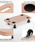 Heavy Duty Wood Furniture Moving Dolly with 360 Degree Wheels, anti-skid gasket, 500 lbs capacity, 23 x 11.5 inches, close-up details