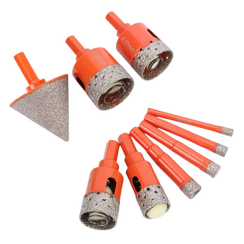 Durable Carbon Steel Marble Hole Saw Kit For Efficient Ceramic Glass Tile Drilling And Home Renovation Projects Featuring Heat Dissipation And Cool Sponge Design, orange diamond drill bits
