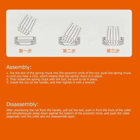 Assembly instructions for 18 Piece Spring Collet Set 3 To 20 mm Carbon Steel CNC Milling Chuck Lathe Accessories.