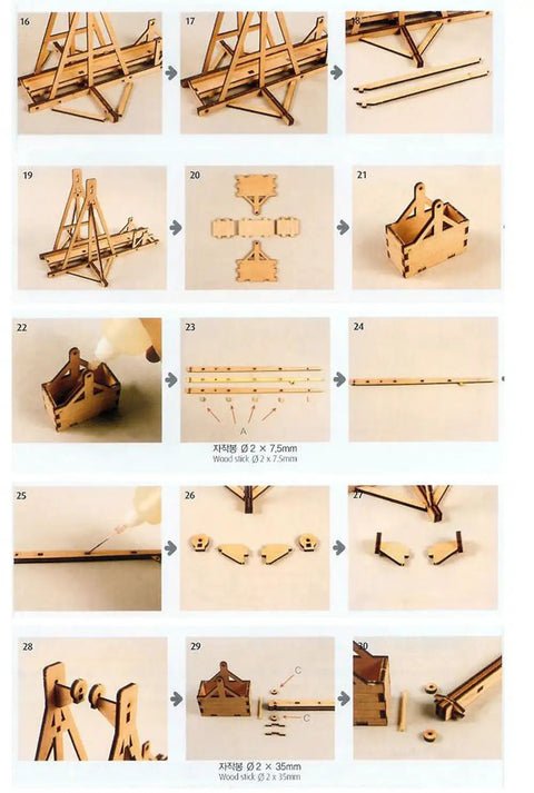 Assembly instructions for Wooden Trebuchet Desktop Model Kit For Adults A Hardcore Hobby Project You Can Build From Start To Finish And Show Off