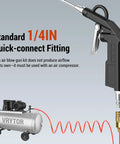 Pro Grade High Volume Air Blow Gun With Adjustable Trigger Stream One Quarter Inch Quick Fitting Nozzle Steel Extension