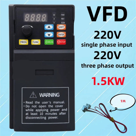 Budget Friendly 220V VFD Variable Frequency Drive Inverter For 1.5KW Motors, Speed Controller And Power Management Module