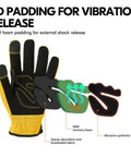 3 Pack Synthetic Leather Work Gloves For Light Duty Tasks, Size L, highlighting 5mm foam padding and breathable spandex.