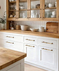 Antique Brass Cabinet Pulls 7.56 Inch Center-To-Center, 6.02 Inch Long Vintage Drawer Handles on white kitchen cabinets